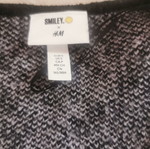 H&M Smiley Cropped Cardigan Size S Used, Black and Purple