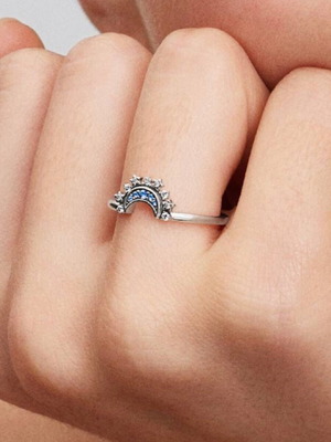 Pandora Luminous Blue Moon Ring new, silver 925, size 56