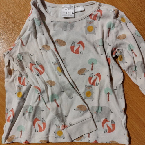 Zara pajamas 98 cm used, white multicolor