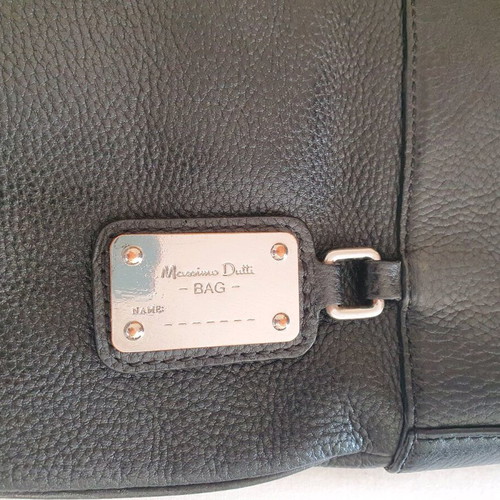 Massimo Dutti men's leather bag used, black