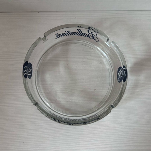Ballantine’s glass ashtray new with blue inscription
