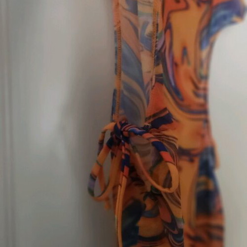Transparent beach dress XL like new, multicolored