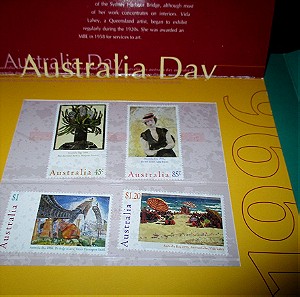 Γραμματόσημα MNH στον επισημο φακελο Australia day, σε booklet απο το Australian Post