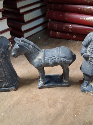 Chinese terracotta statues used, set of 3