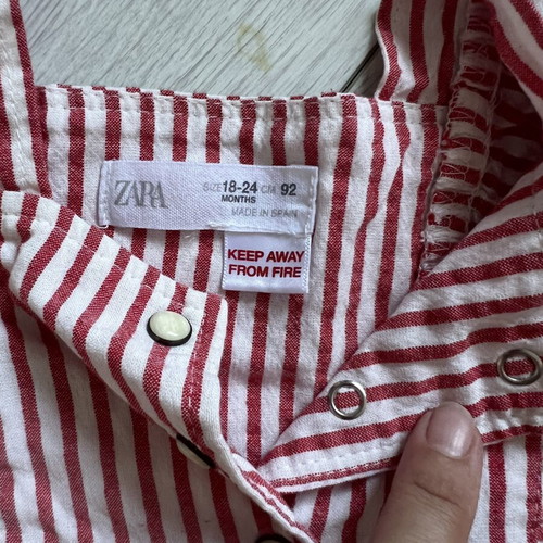Zara striped baby dress 18-24 months like new