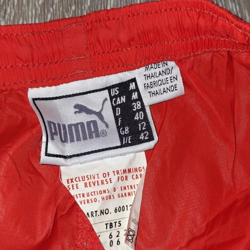 Puma Original Red Windbreaker Pants T7 Stripes Size M like new