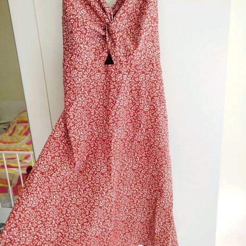 Mini dress with back opening like new, red, size M
