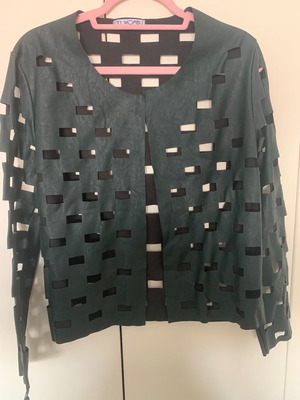 Leather jacket used, dark green, size Large