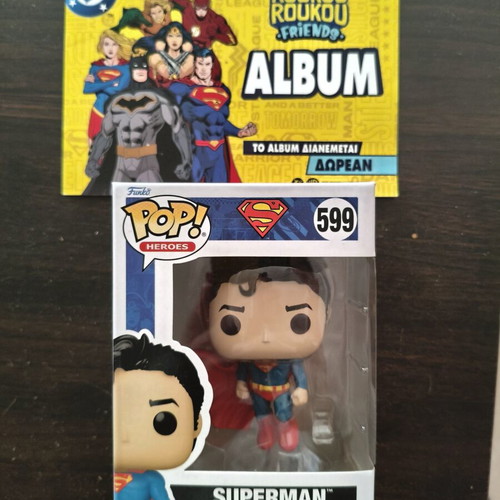 Koukouroukou Sticker Album with 54 Stickers and Funko Pop Superman Figure new