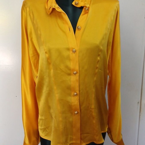 Laurel satin women's shirt like new, yellow, size M