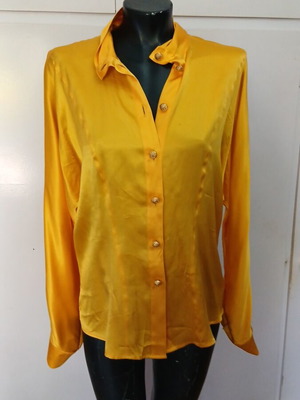 Laurel satin women's shirt like new, yellow, size M
