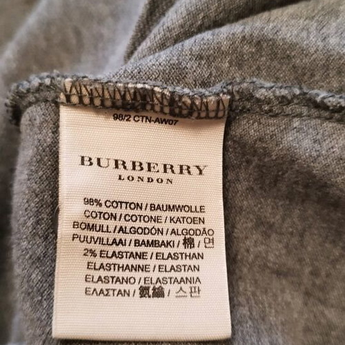 Дамска тениска Burberry употребявана, размер M, сива