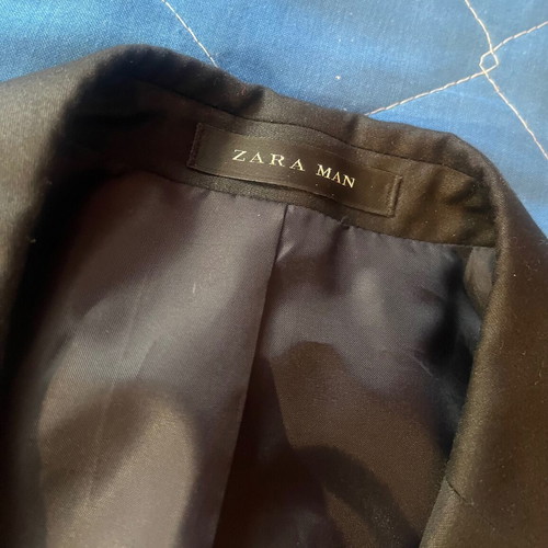 Zara Man men's jacket black new, cotton satin