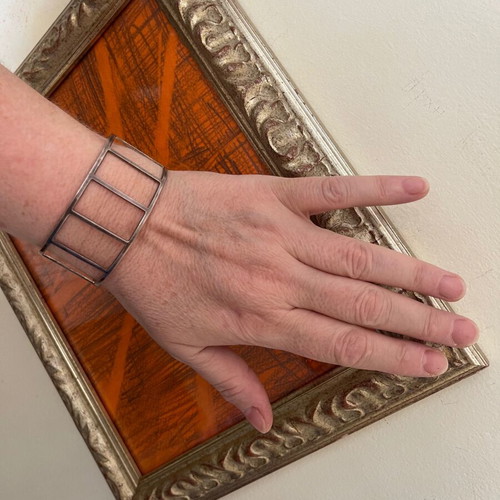 Ιταλικό ασημένιο βραχιόλι βιντάζ 925 Art Deco σαν καινούργιο