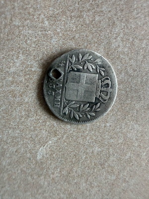 Silver coin 1/2 drachma 1833 King Otto used