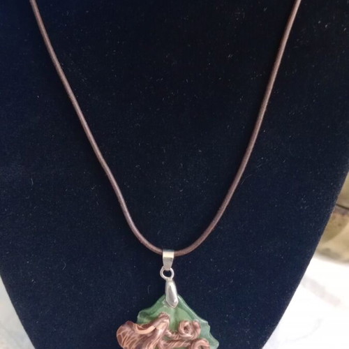 Pendant necklace handmade from polymer clay like new