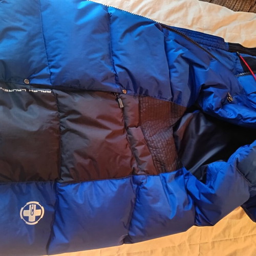 Polo Ralph Lauren RLX Leather Vest like new, blue, down-filled