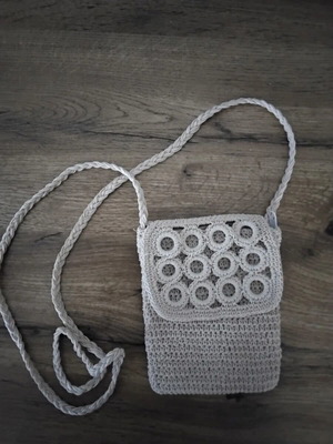 Women's crossbody bag new, beige, knitted with zipper