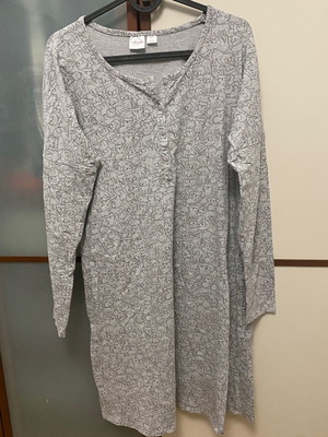 Prenatal maternity and nursing nightgown new, size M, gray cotton