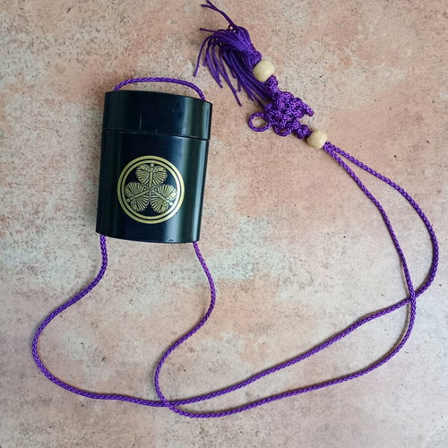Japanese Samurai pill box used, plastic