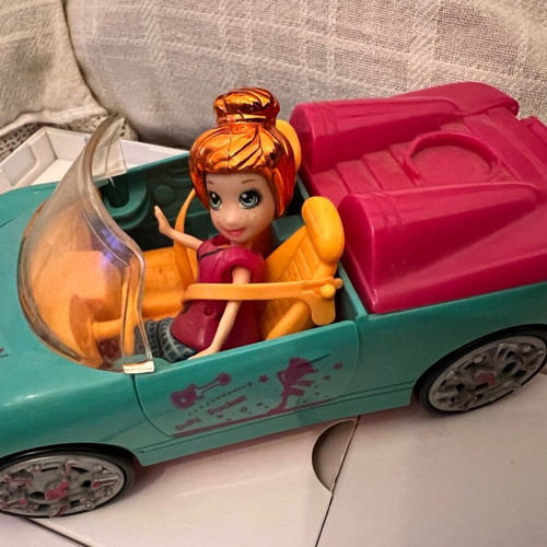 Mattel 2007 vintage original convertible car Polypocket with doll and roller-skate like new