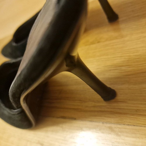 Women's suede mule used, size 38, black Ioannou exclusive