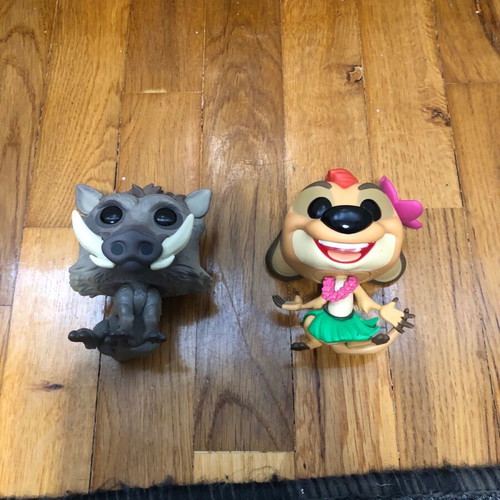 Funko Pop Pumbaa and Timon in excellent condition without boxes