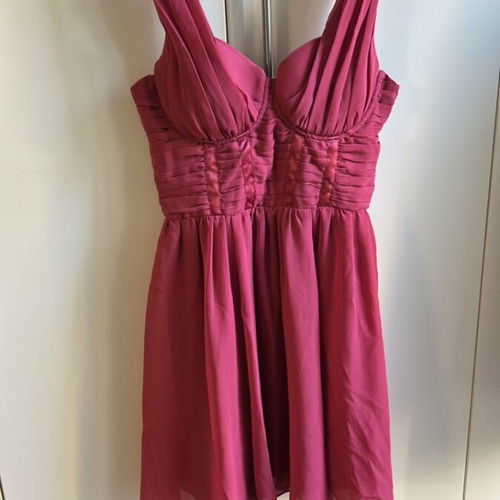 H&M short dress with deep neckline used, dusty pink, size 38-40