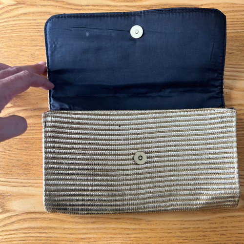 H&M gold summer clutch bag used