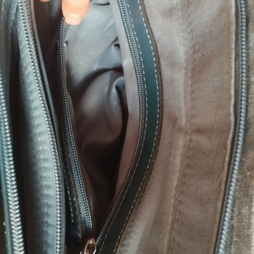 Dudlin Shoulder Bag like new with colorful embroidery and denim texture
