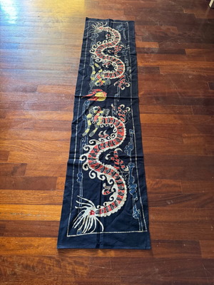 Handmade Batik wall decor Asian dragon cotton fabric