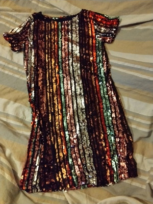 Evening dress like new with colorful sequins, size S