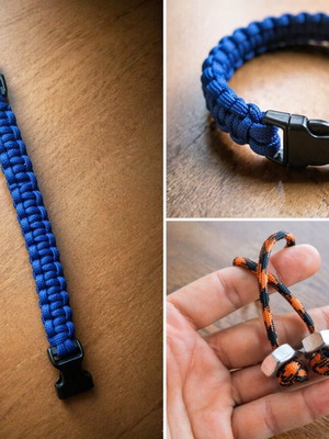 Diy bracelet and begleri with hex nuts new, blue and red