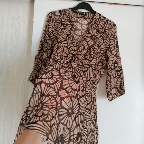 Transparent tunic Marks & Spencer, like new, beige and brown, size XL