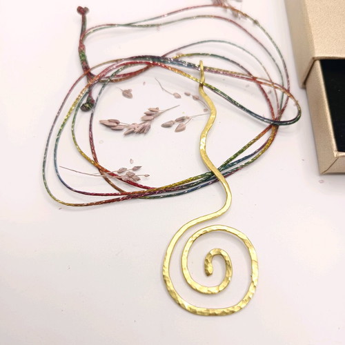 Spiral Pendant Handmade Brass New