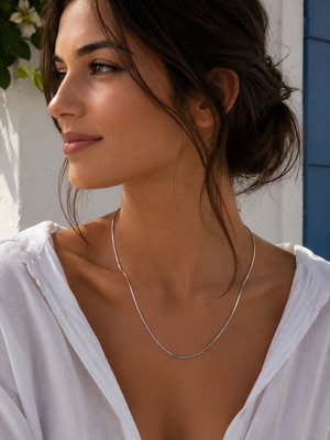 585 Gold Snake Chain Necklace 45 cm new, elegant minimalist
