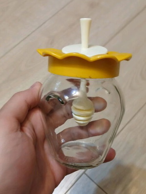 Glass honey jar used