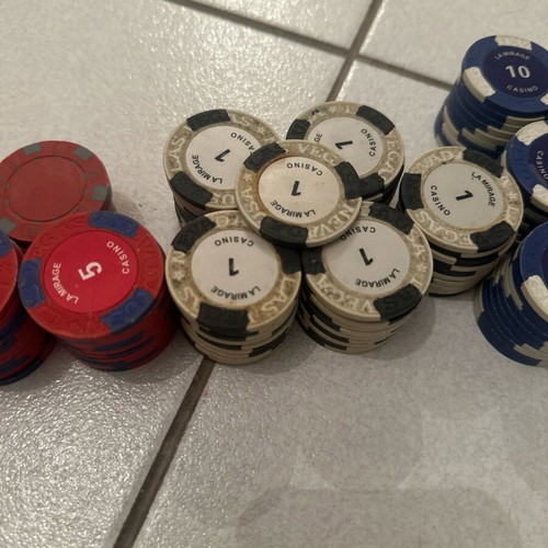 La Mirage Las Vegas Nevada poker chips used, ceramic-plastic