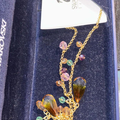 Swarovski vintage necklace gold color