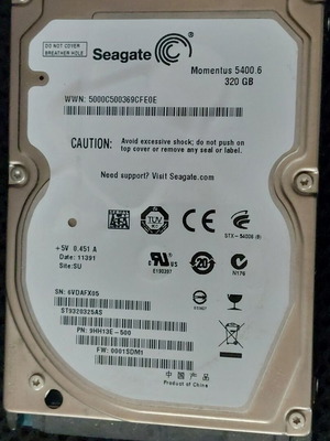 Seagate Momentus 2.5" HDD 320GB internal hard drive