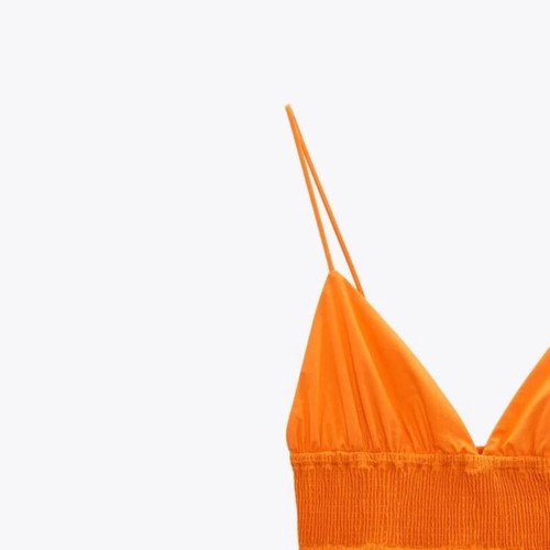 Zara orange midi summer dress brand new, size M