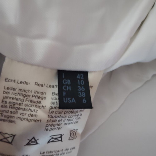 Leather jacket Leonardo vintage short, like new, white and brown