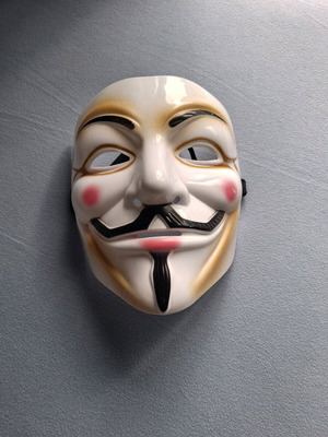 Μάσκα Guy Fawkes V for Vendetta μεταχειρισμένη, αποκριάτικη & cosplay Jumbo