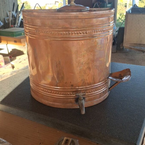 Copper tap used, vintage, old 1900, 29 centimeters