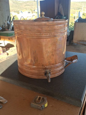 Copper tap used, vintage, old 1900, 29 centimeters