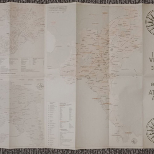 Athens map used, including suburbs, 1992 edition