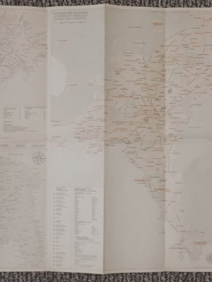Athens map used, including suburbs, 1992 edition