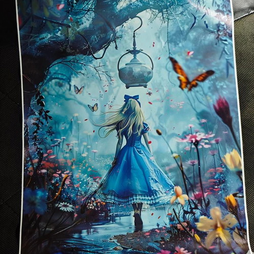 Canvas print Alice in Wonderland 30x40 like new
