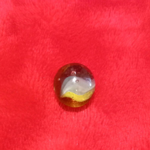 Vintage glass marbles used, set of 2, large one chipped