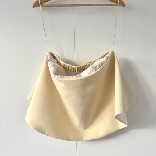 Reserved top with bare shoulders, butter yellow, size L, like new